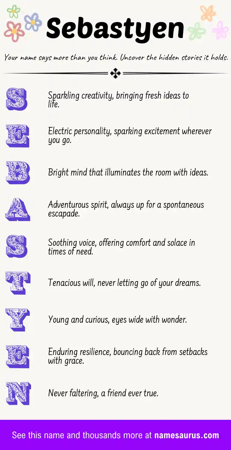 Acrostic poem about Sebastyen.