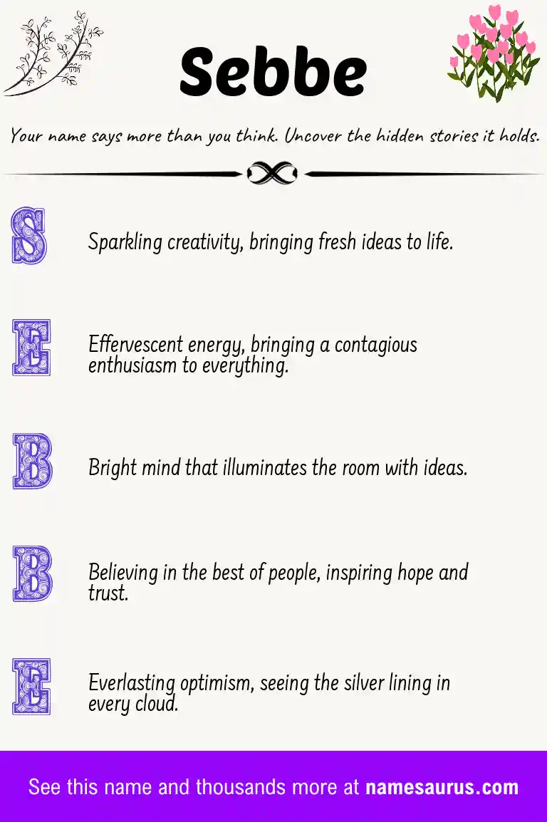 Acrostic poem about Sebbe.