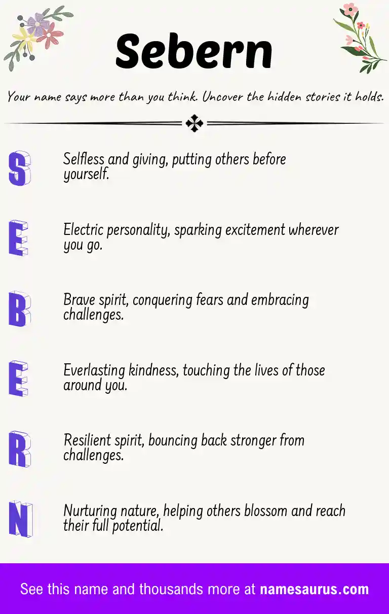 Acrostic poem about Sebern.