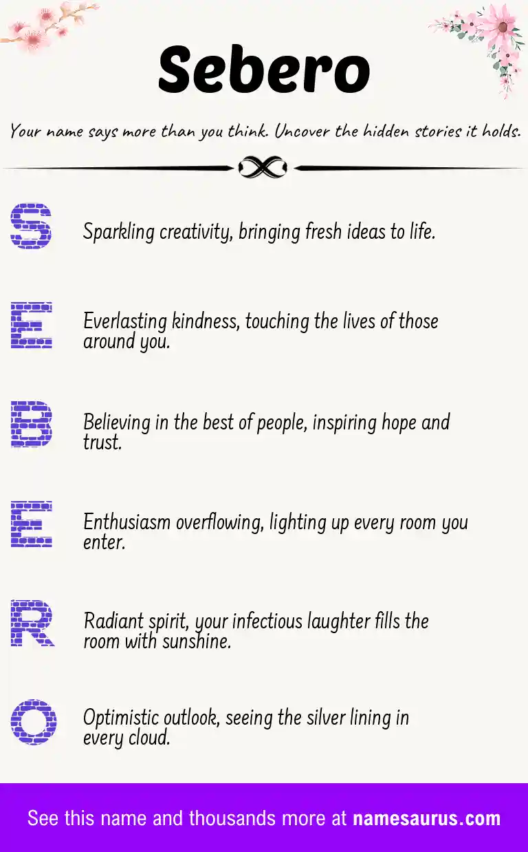 Acrostic poem about Sebero.