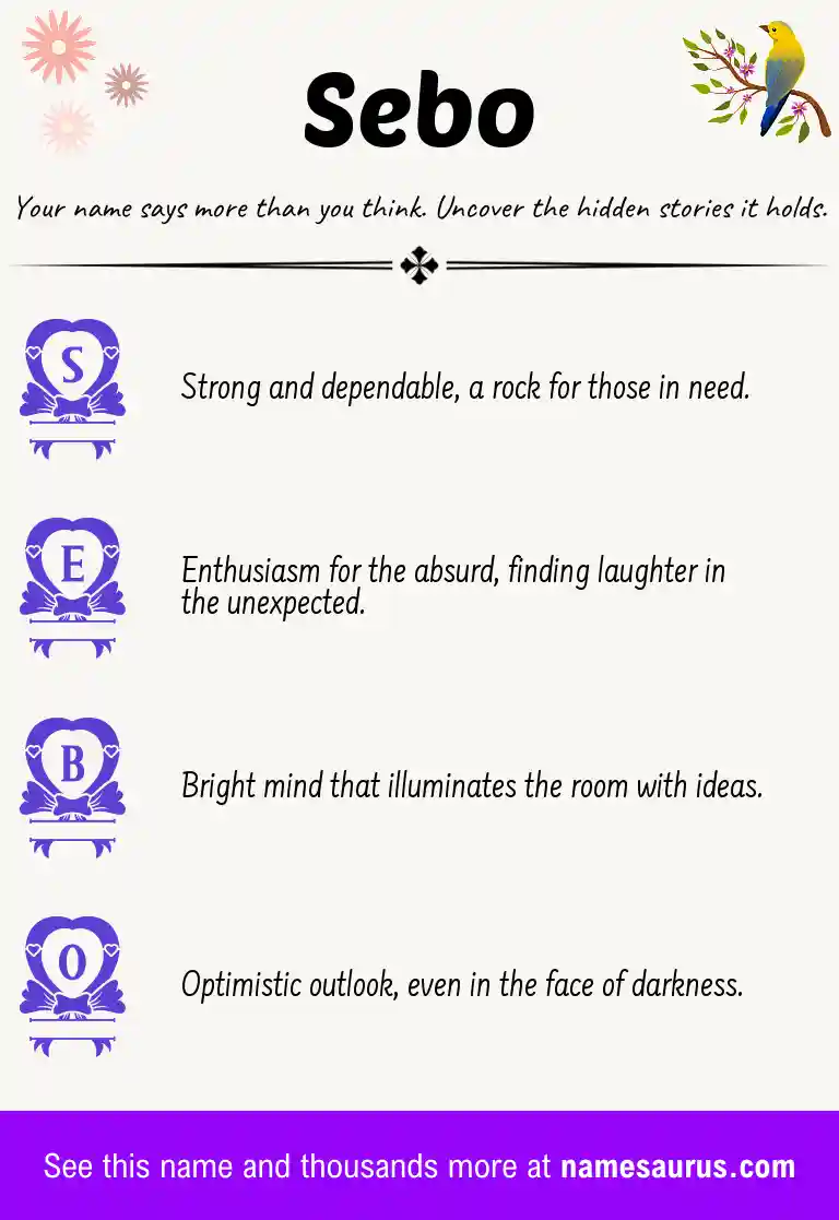Acrostic poem about Sebo.