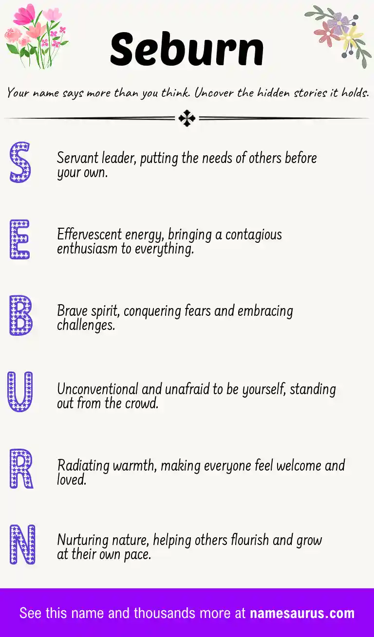 Acrostic poem about Seburn.