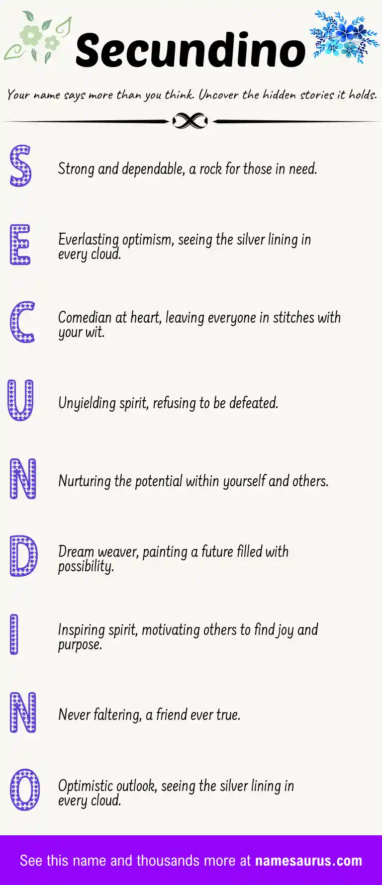 Acrostic poem about Secundino.