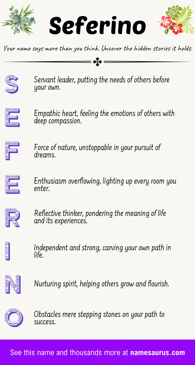 Acrostic poem about Seferino.
