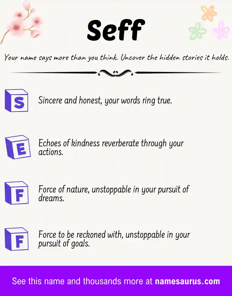 Acrostic poem about Seff.