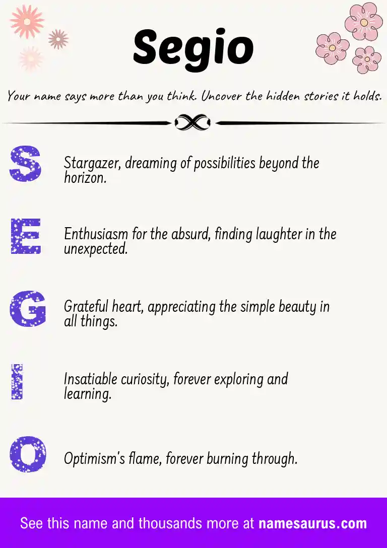 Acrostic poem about Segio.