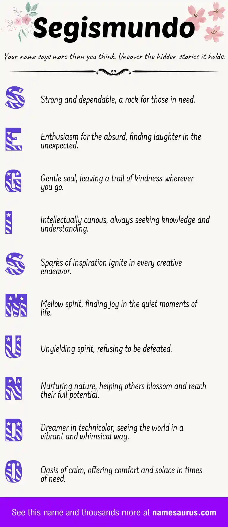Acrostic poem about Segismundo.
