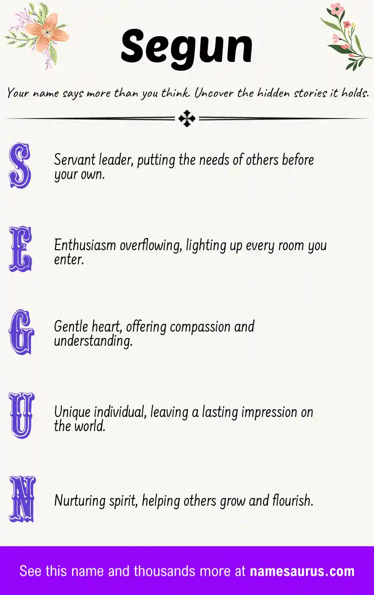 Acrostic poem about Segun.