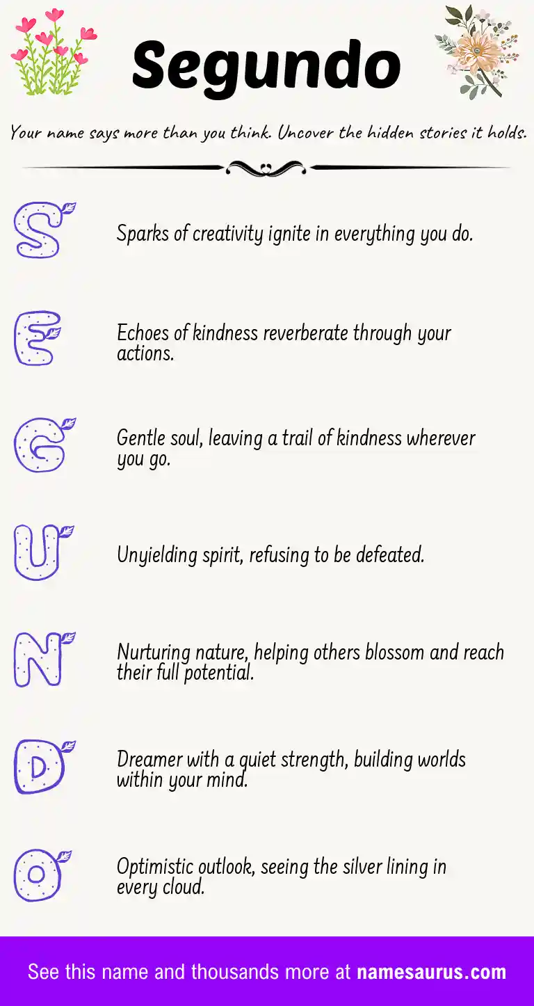 Acrostic poem about Segundo.
