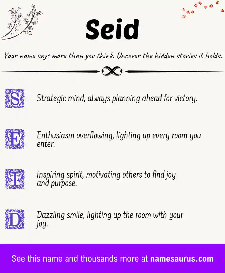 Acrostic poem about Seid.