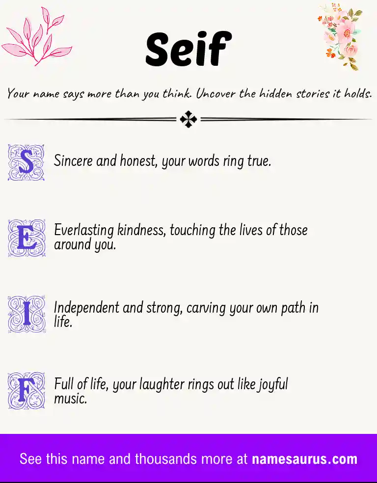 Acrostic poem about Seif.