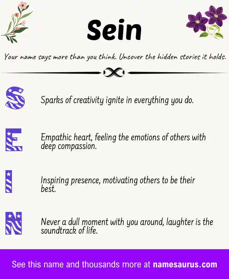 Acrostic poem about Sein.