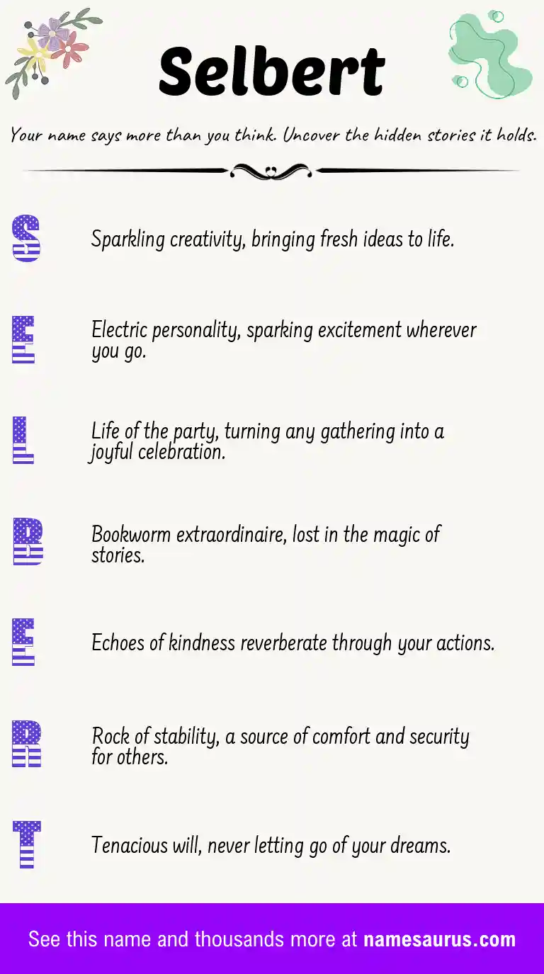 Acrostic poem about Selbert.