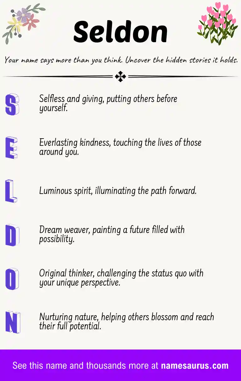 Acrostic poem about Seldon.