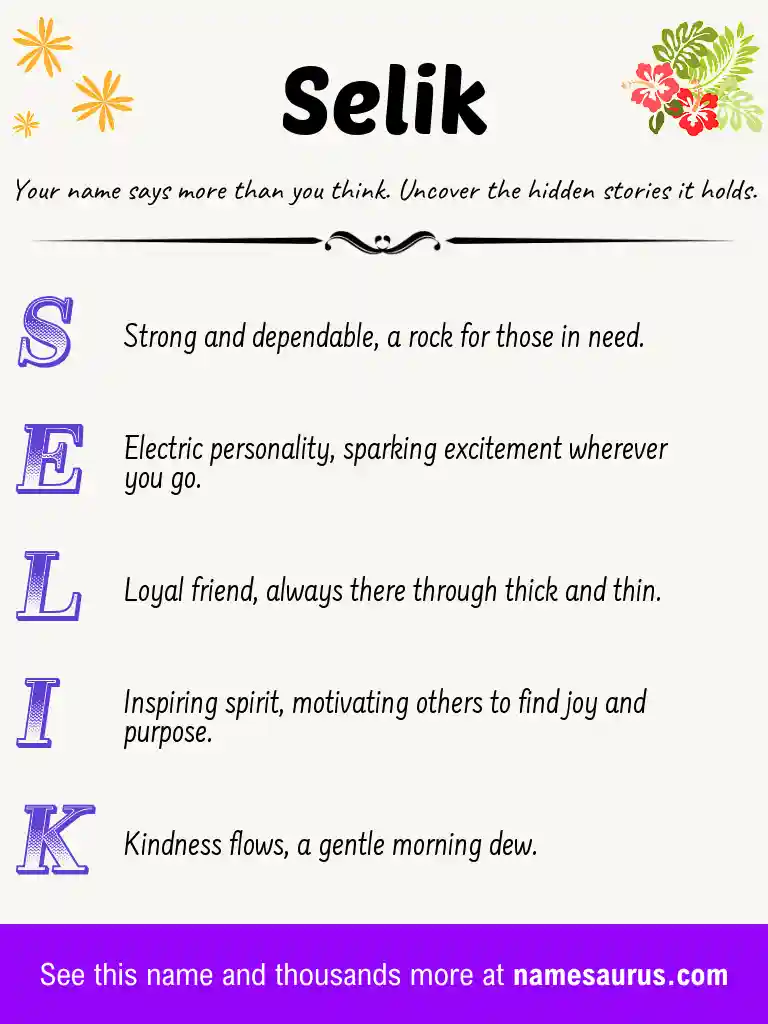 Acrostic poem about Selik.