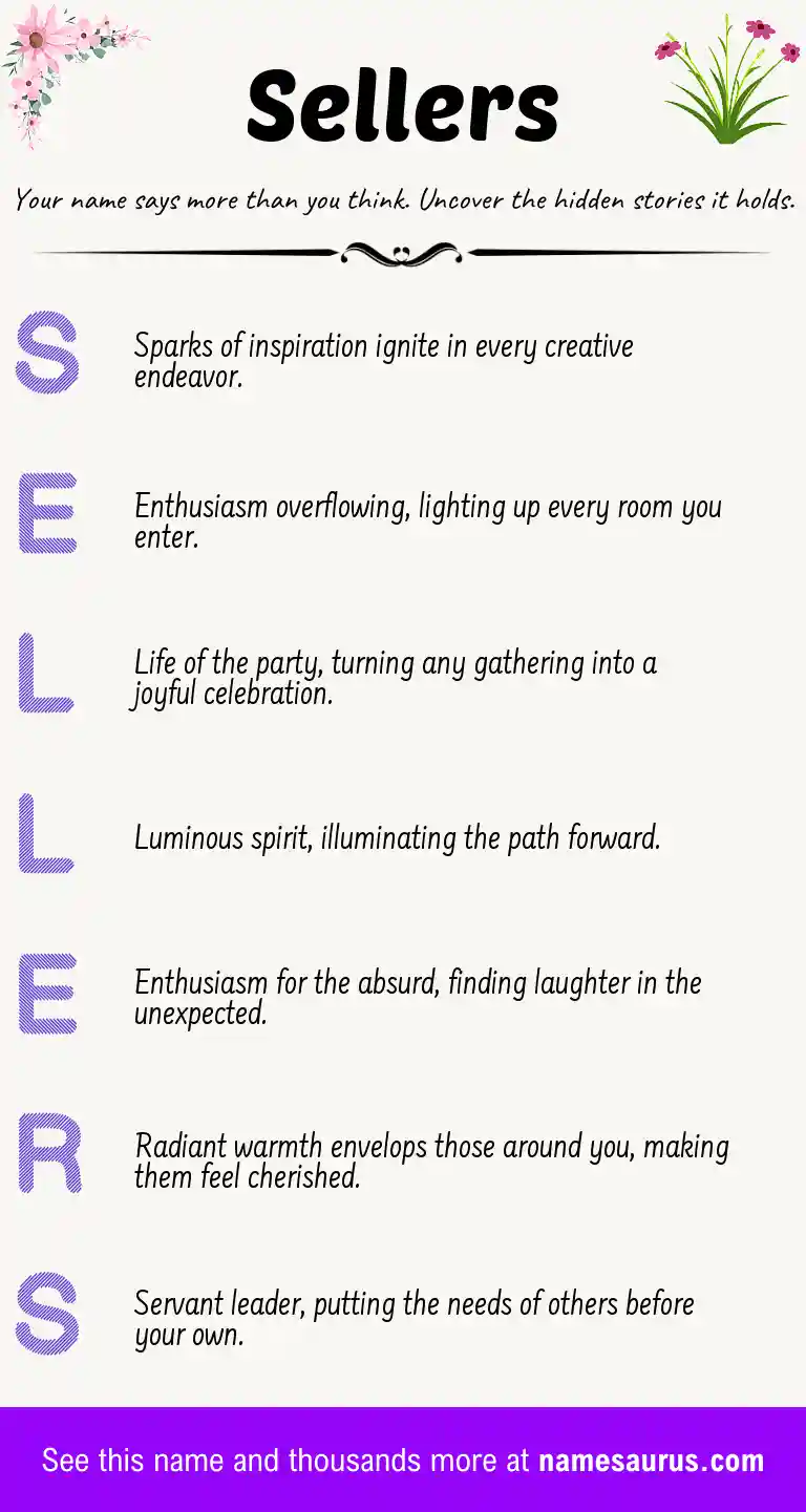Acrostic poem about Sellers.