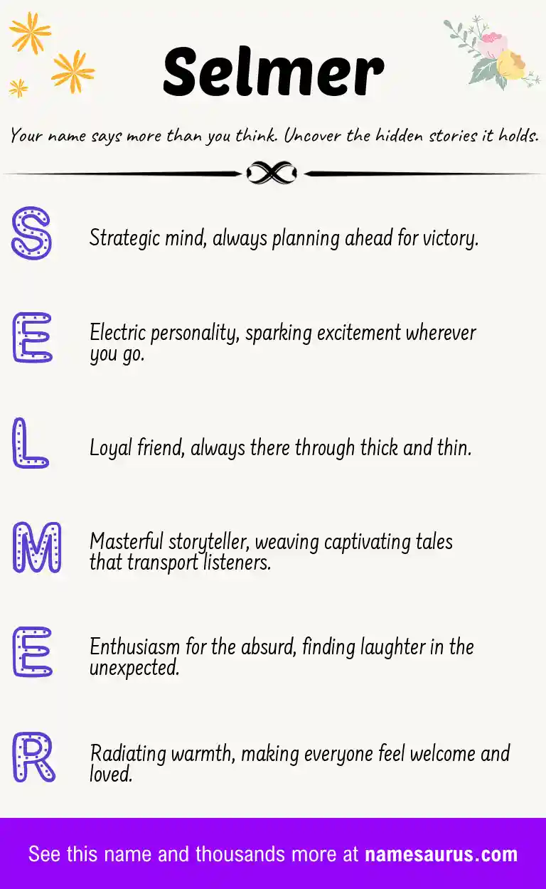Acrostic poem about Selmer.