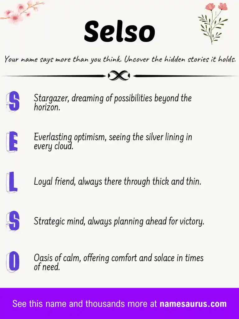 Acrostic poem about Selso.
