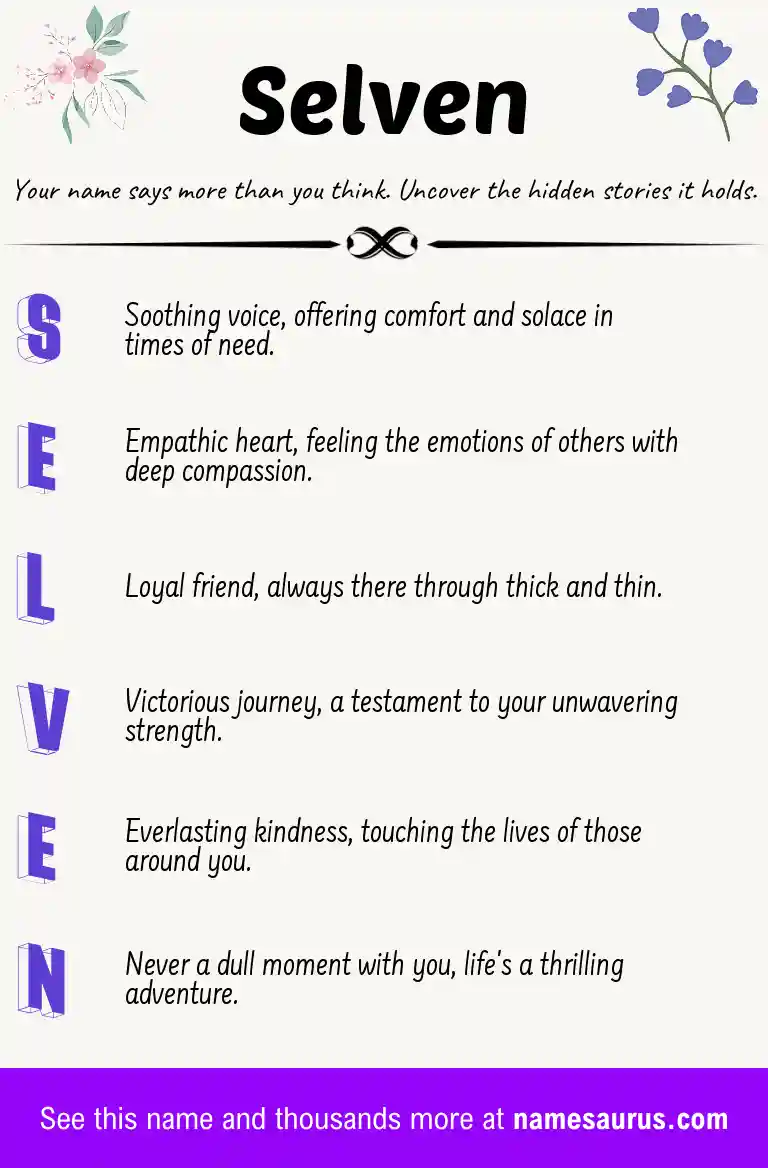 Acrostic poem about Selven.