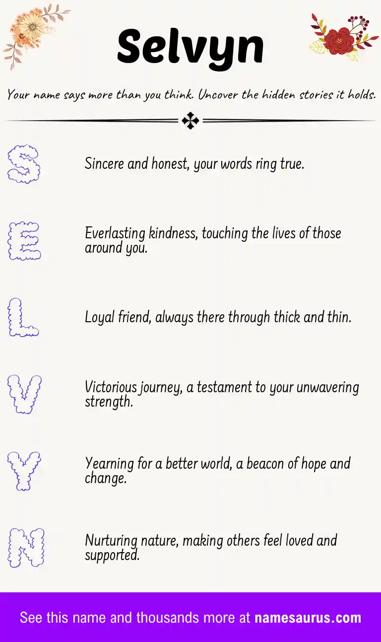 Acrostic poem about Selvyn.