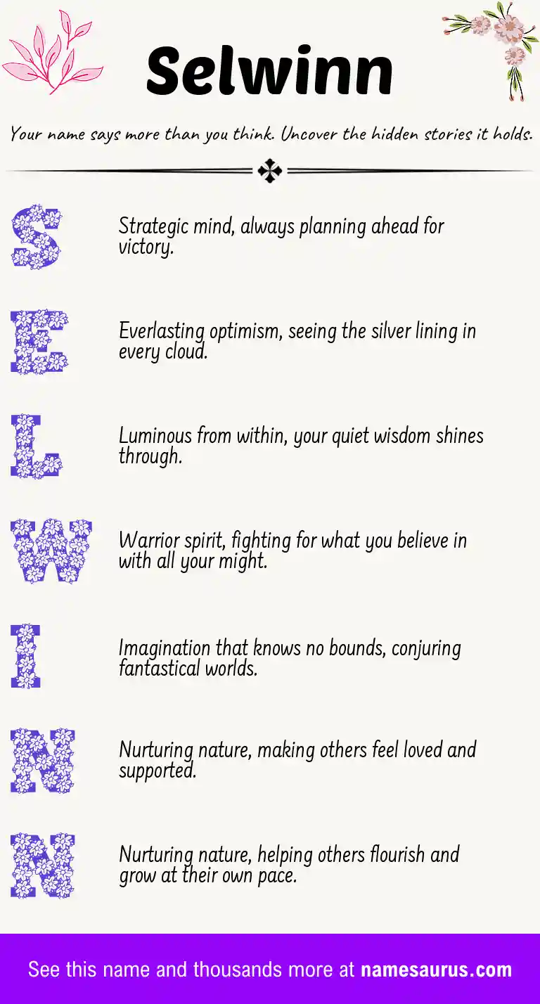 Acrostic poem about Selwinn.