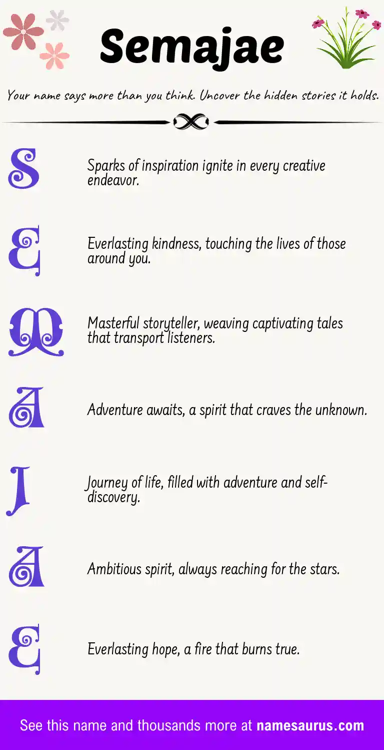 Acrostic poem about Semajae.
