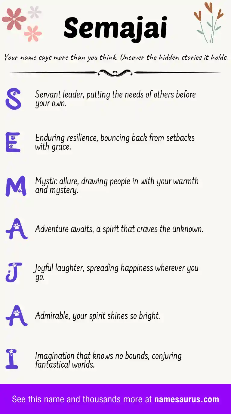 Acrostic poem about Semajai.