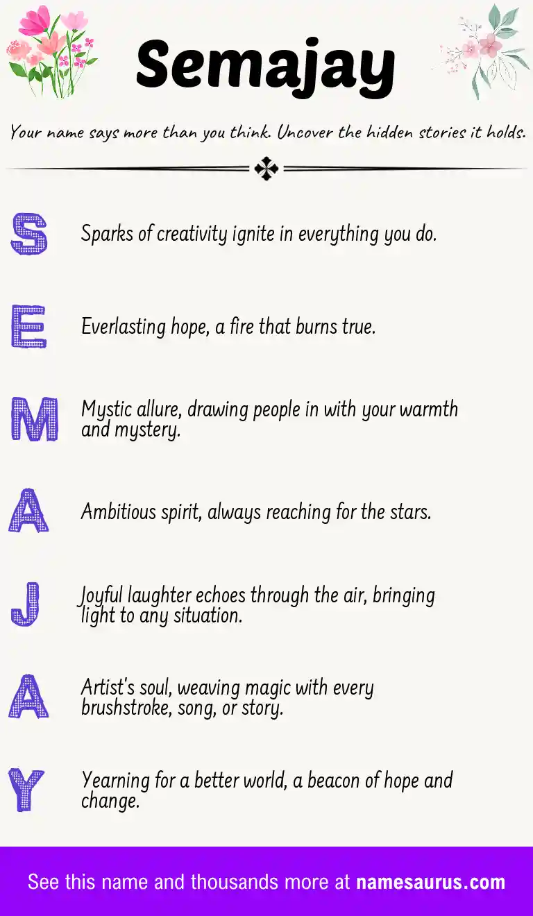 Acrostic poem about Semajay.