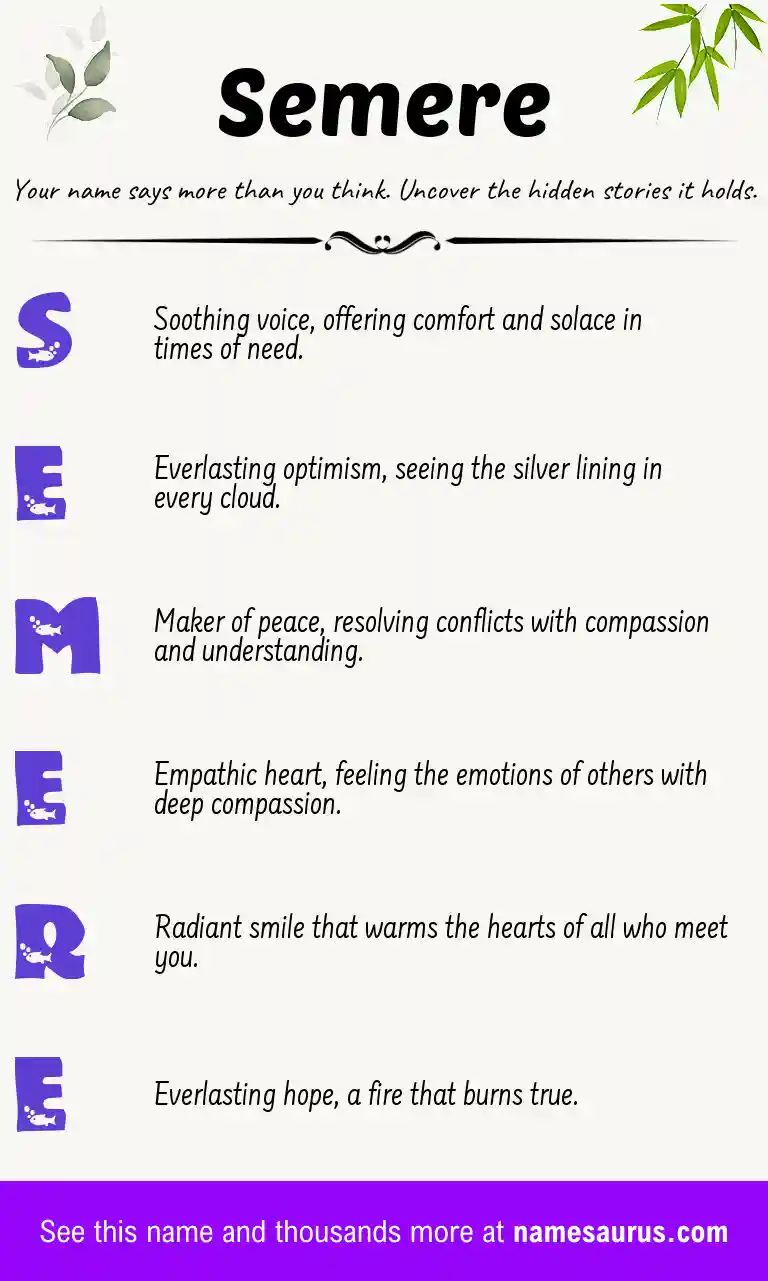 Acrostic poem about Semere.
