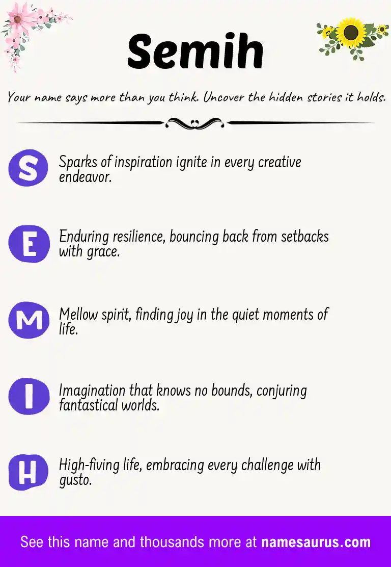 Acrostic poem about Semih.