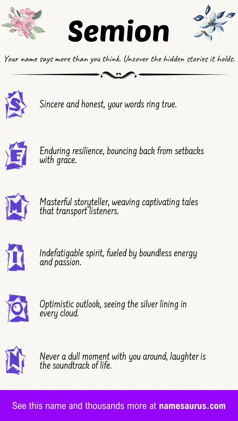 Acrostic poem about Semion.