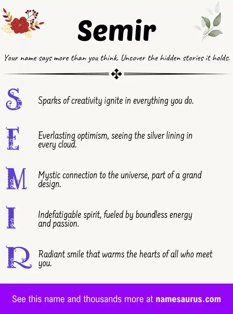 Acrostic poem about Semir.