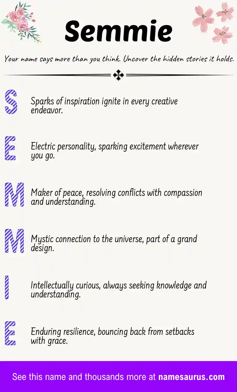 Acrostic poem about Semmie.