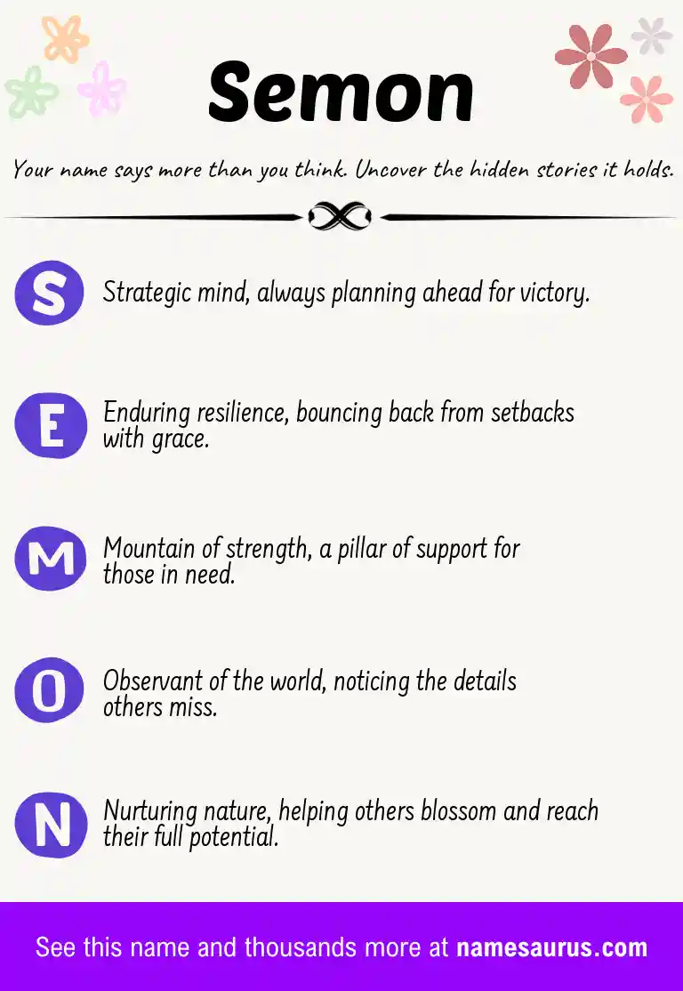 Acrostic poem about Semon.