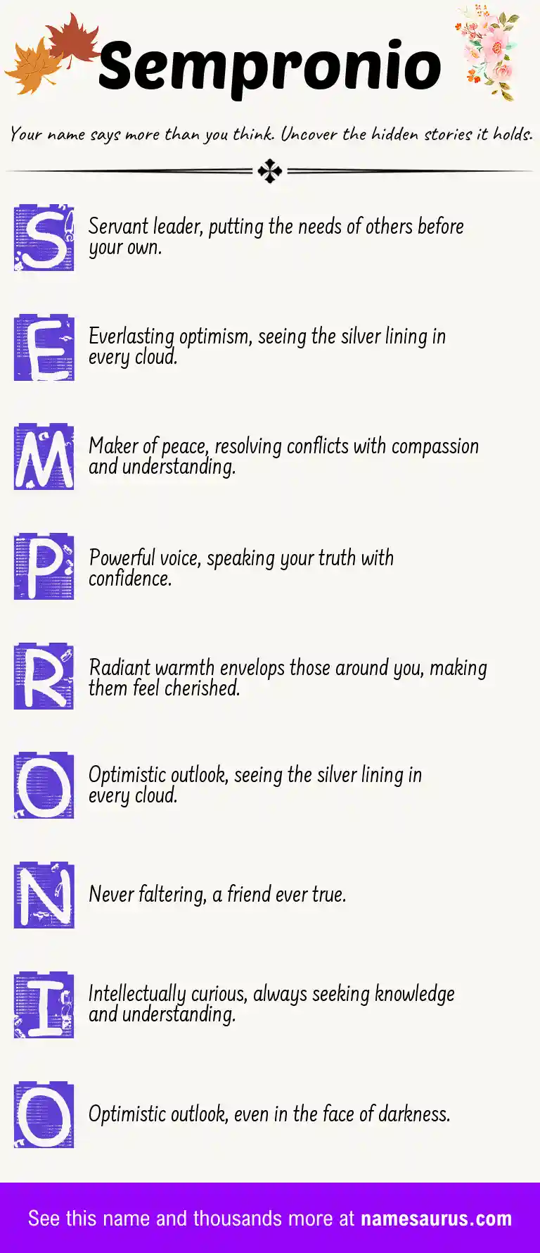 Acrostic poem about Sempronio.