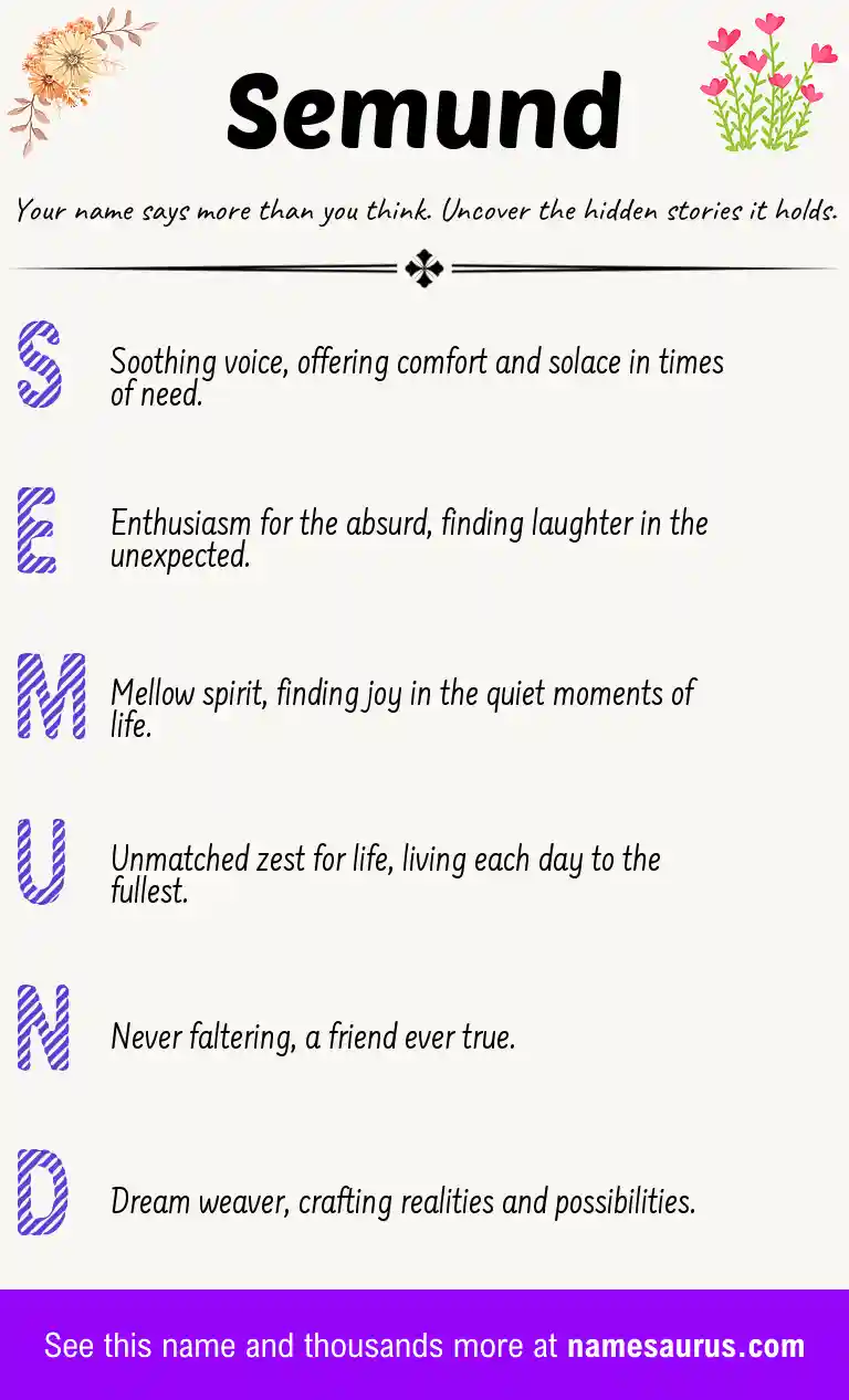 Acrostic poem about Semund.