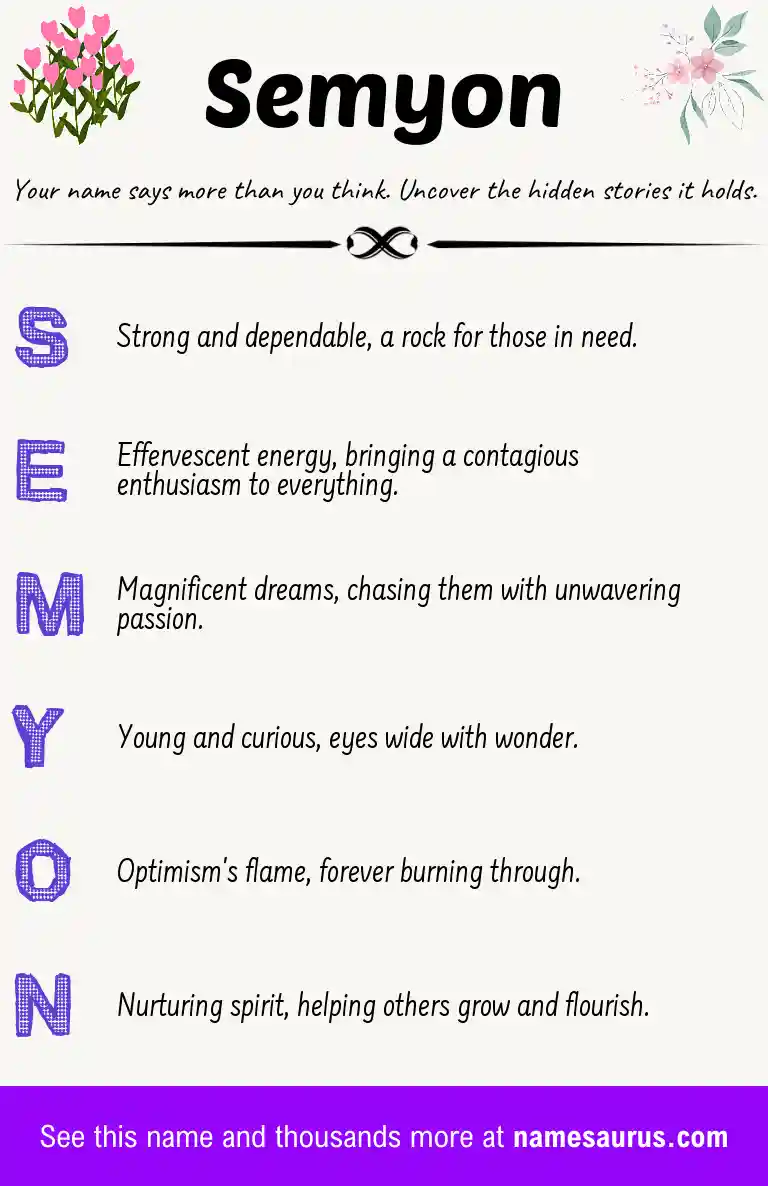 Acrostic poem about Semyon.