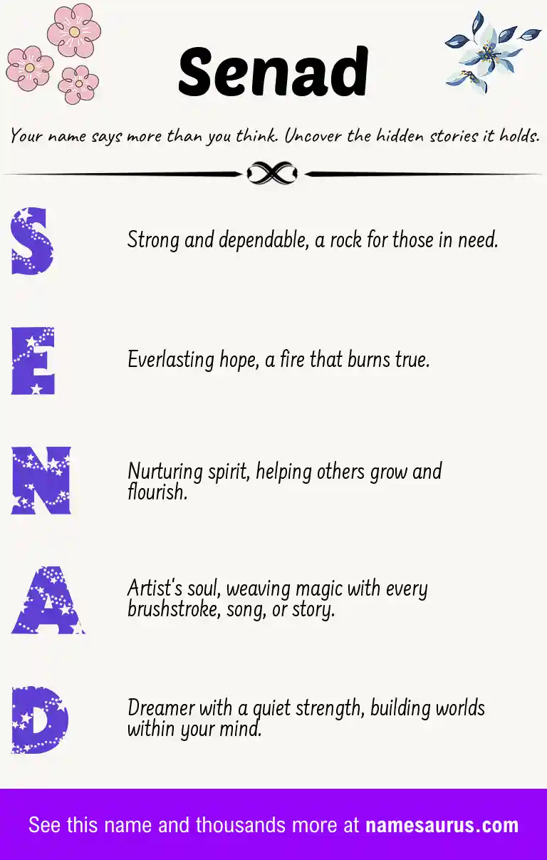 Acrostic poem about Senad.