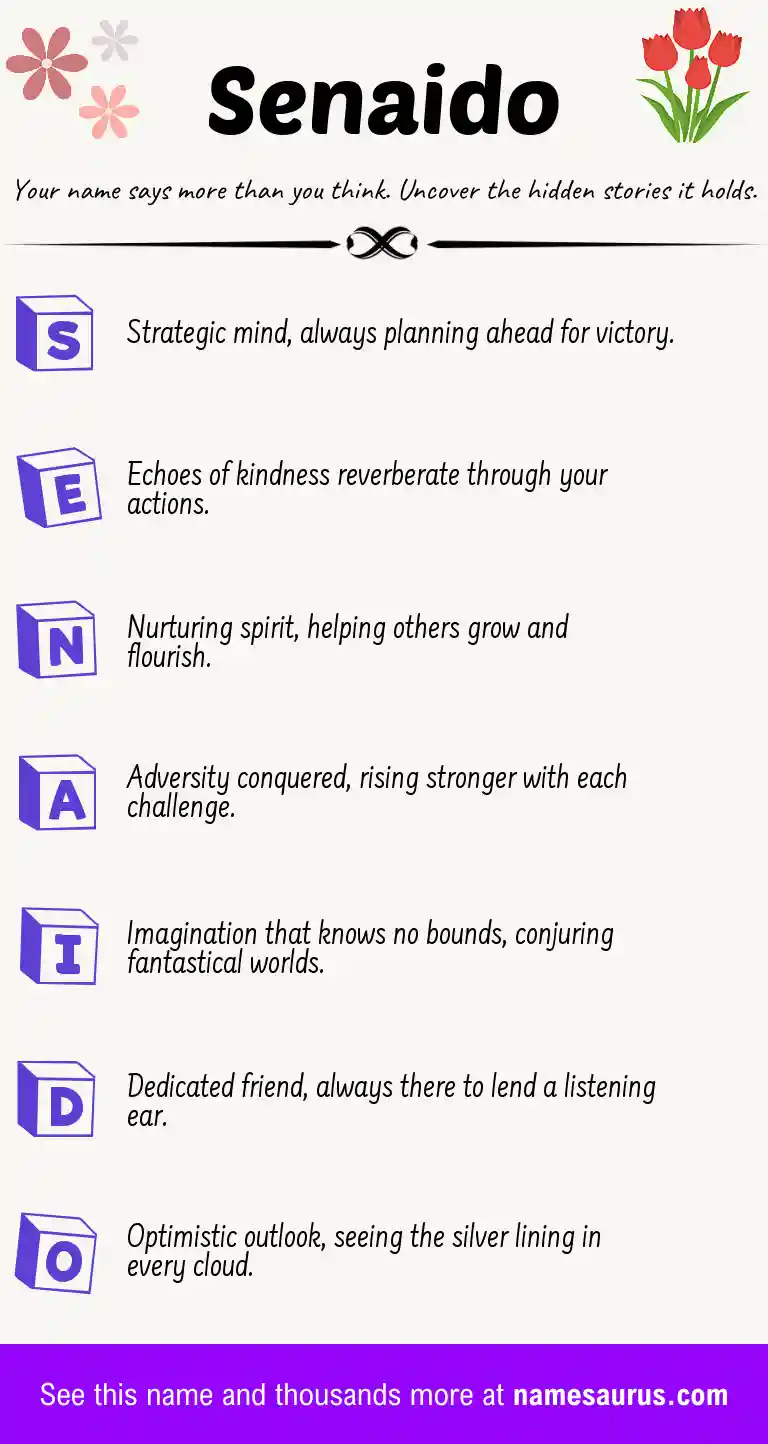 Acrostic poem about Senaido.