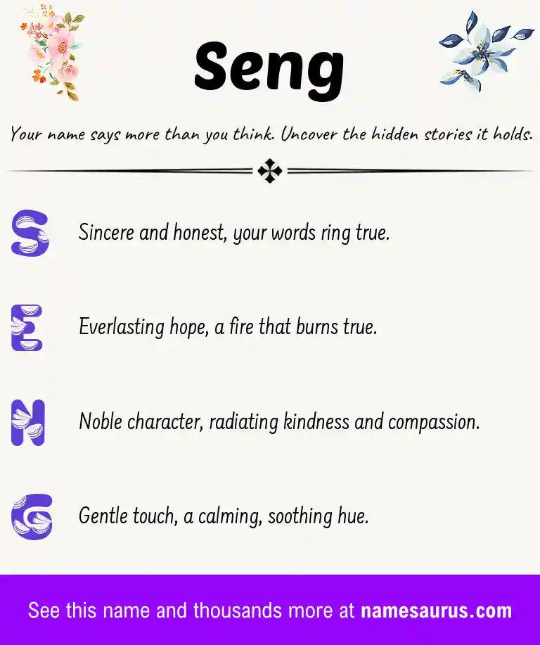 Acrostic poem about Seng.