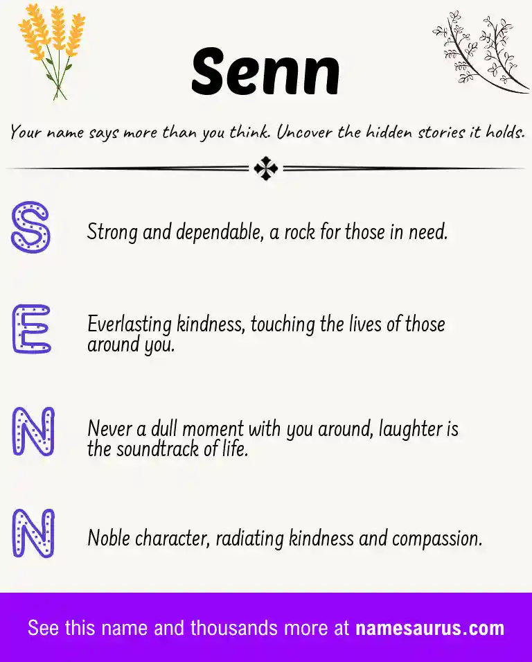 Acrostic poem about Senn.