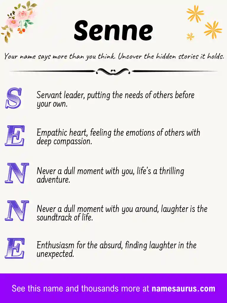 Acrostic poem about Senne.