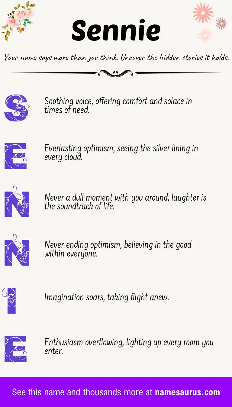 Acrostic poem about Sennie.