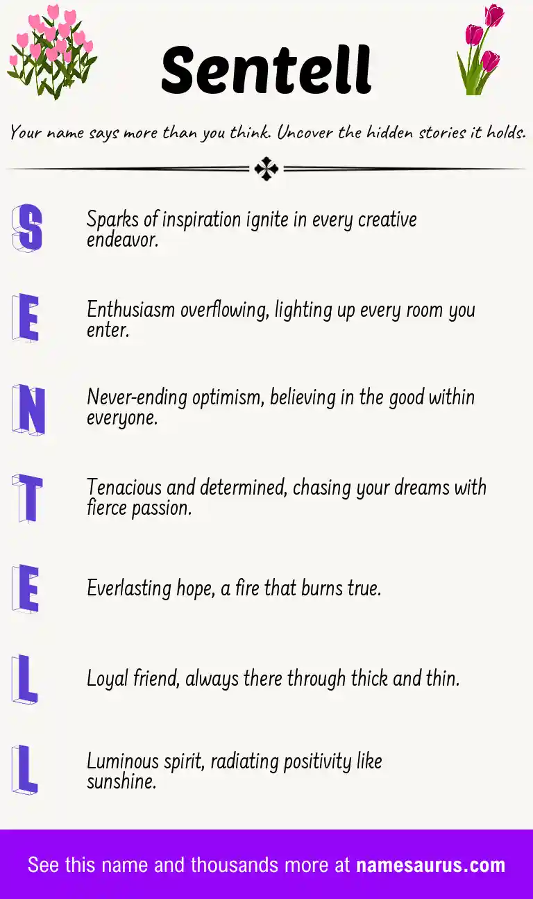 Acrostic poem about Sentell.