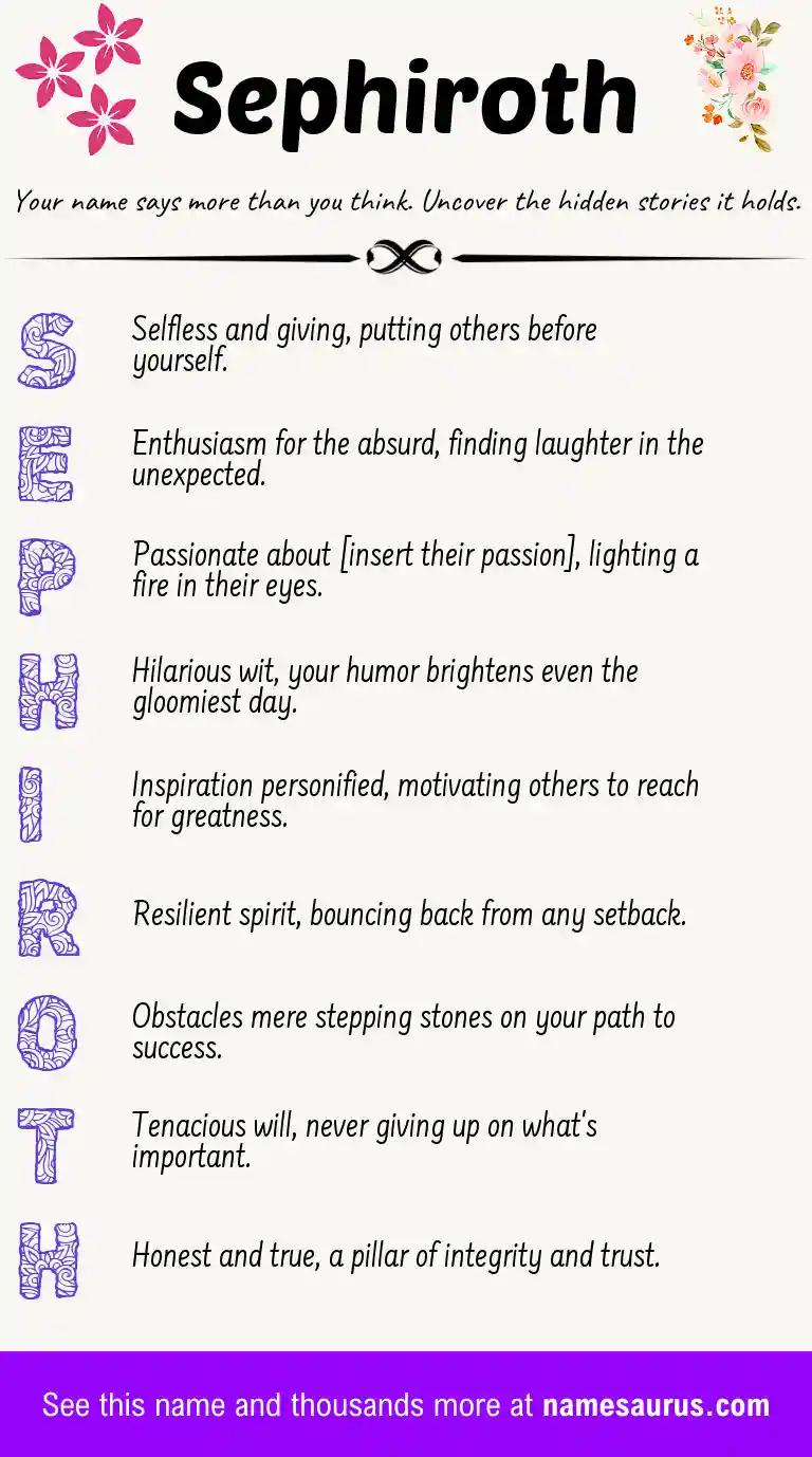 Acrostic poem about Sephiroth.