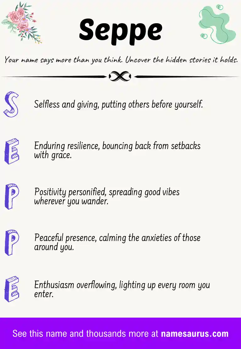 Acrostic poem about Seppe.
