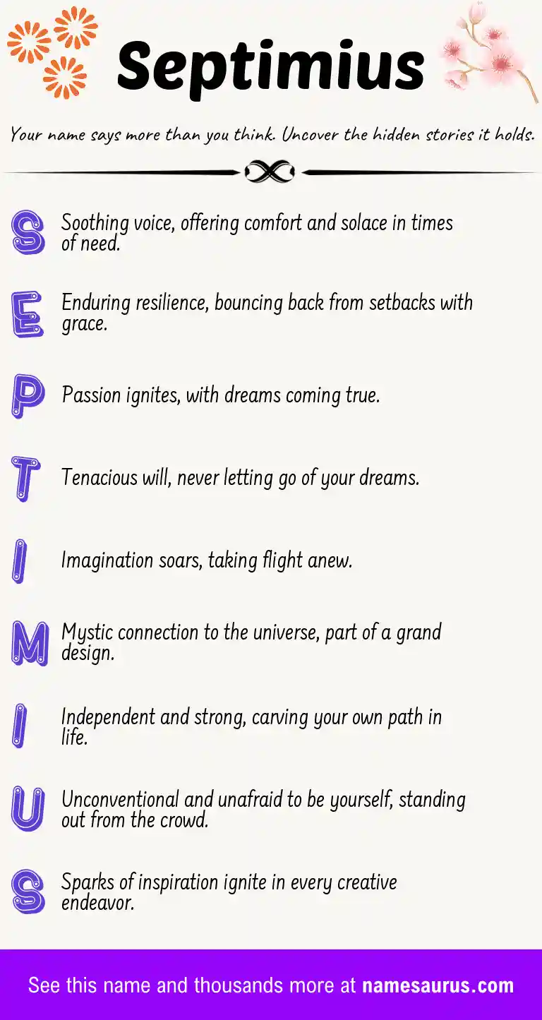 Acrostic poem about Septimius.