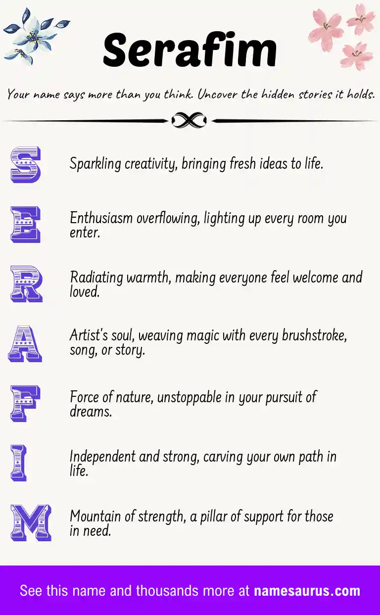 Acrostic poem about Serafim.