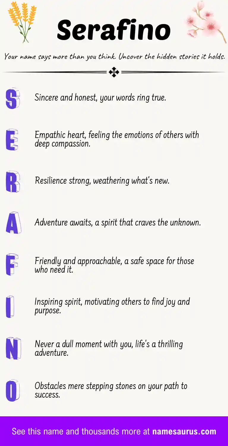 Acrostic poem about Serafino.