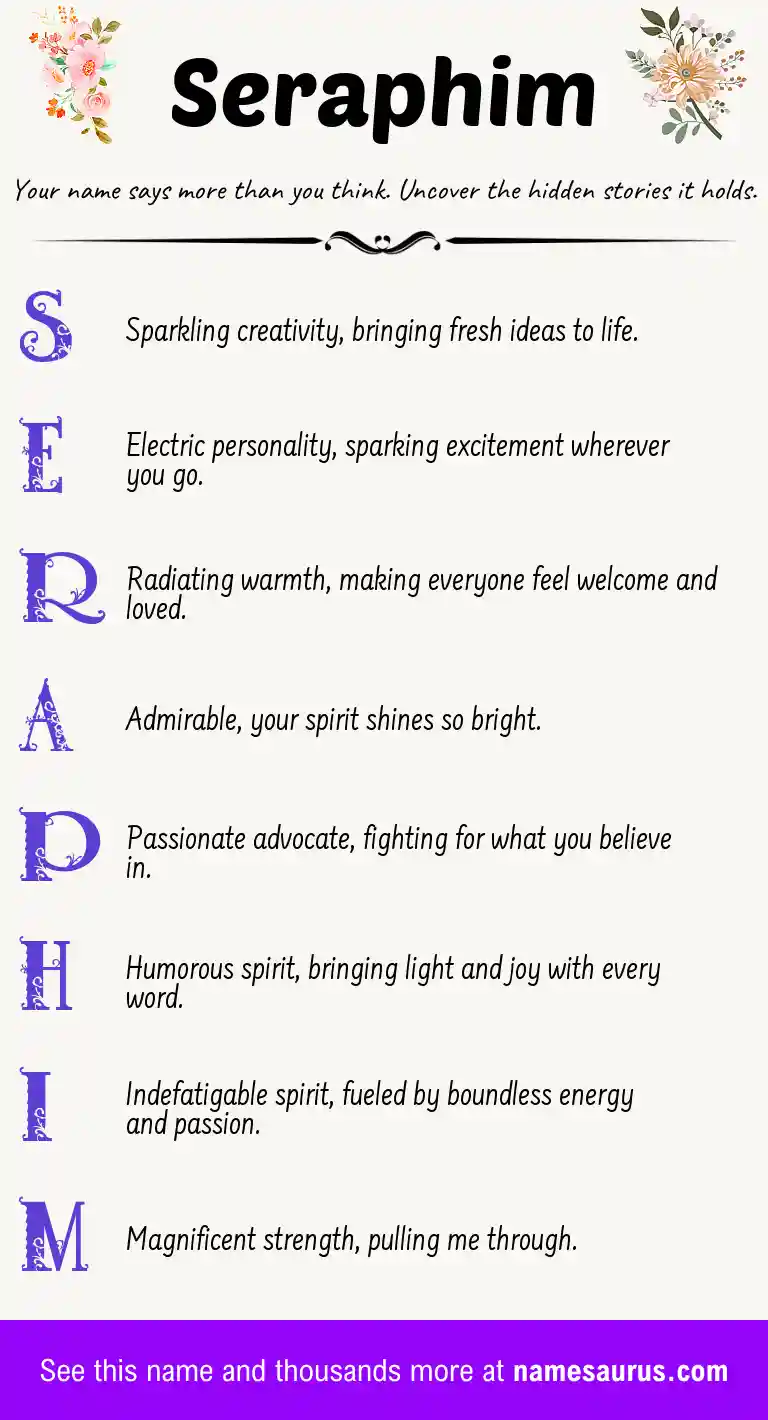 Acrostic poem about Seraphim.